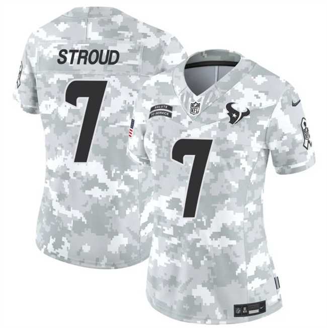 Womens Houston Texans #7 C.J. Stroud 2024 F.U.S.E Arctic Camo Salute To Service Limited Stitched Jersey Dzhi